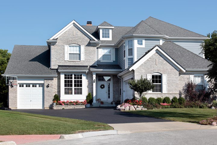 Brick siding on residnetial home